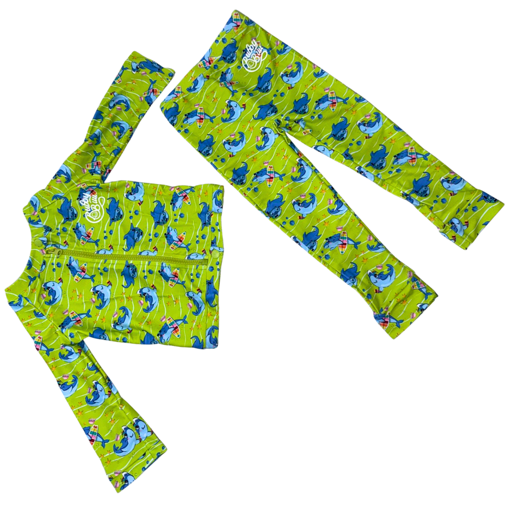 SafeSplash Zweiteiliger Rashguard-Set mit Reißverschluss